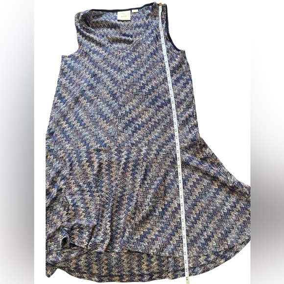 Anthropologie Maeve Westwater Zig Zag Drop Waist Dress Size Medium - Picture 5 of 11